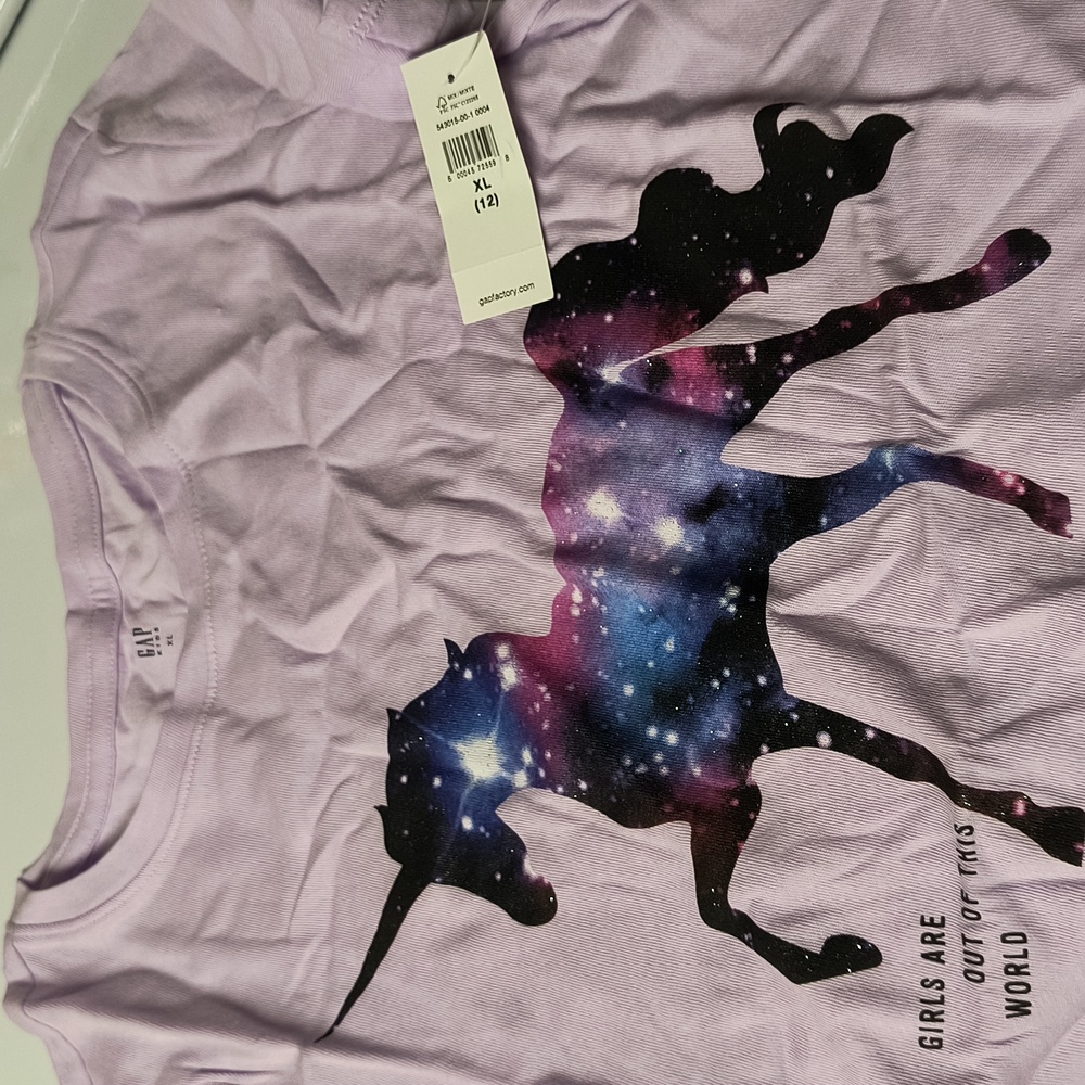 Purple unicorn tee shirt